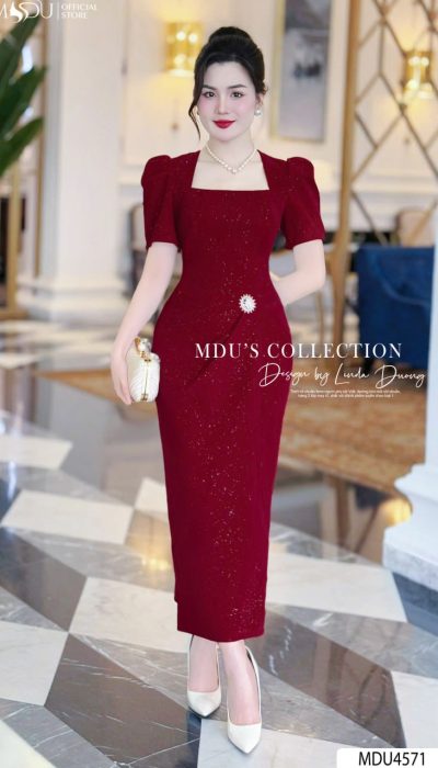CRIMSON ALLURE – TIMELESS GLAMOUR IN BURGUNDY | MDU4571