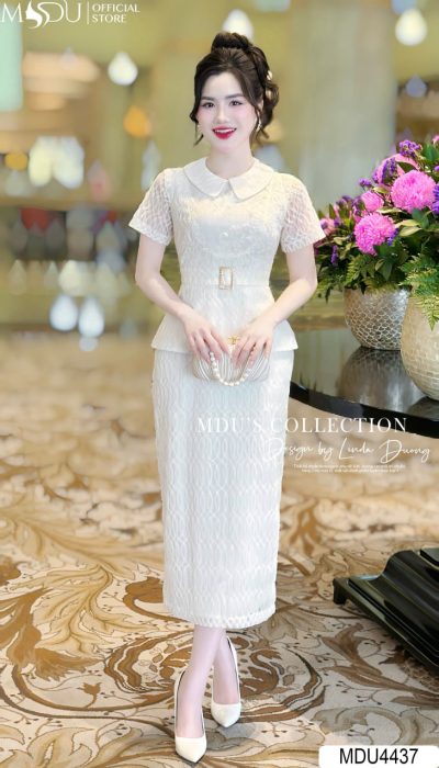 OPAL GRACE – CLASSIC FEMININITY IN TEXTURED WHITE | MDU4437