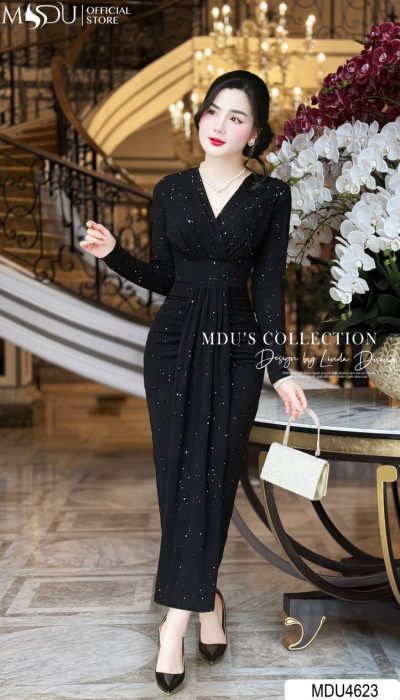 MIDNIGHT GLOW – STARLIT ELEGANCE IN BLACK | MDU4623