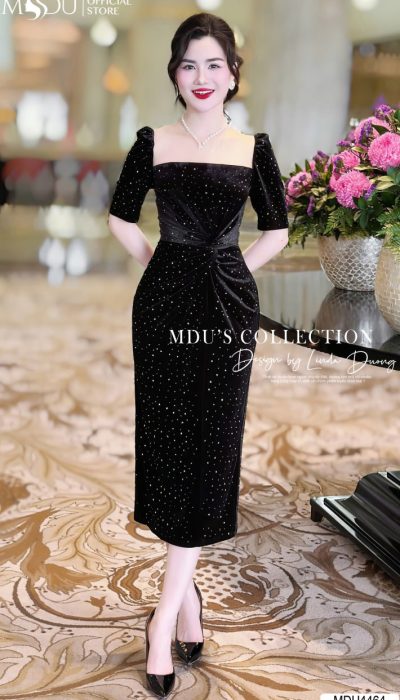 NOIR LUMIÈRE – VELVET ELEGANCE WITH STARRY TWINKLES | MDU4464
