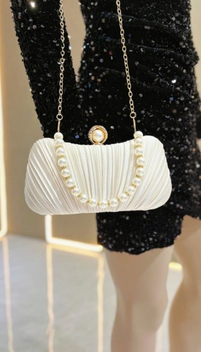 PEARL GLOW SATIN CLUTCH – TLD005