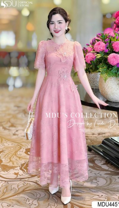 SOFT PINK BLOSSOM – LACE ELEGANCE | MDU4451