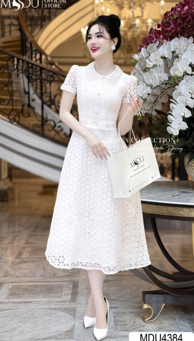 BLANC POÉTIQUE – Pure Elegance In Eyelet Detail | MDU4384