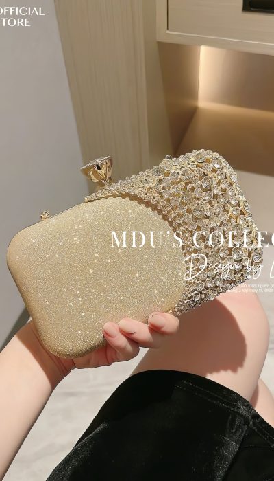 AURORA CROWN – Crystal-Drape Evening Clutch | TLD007