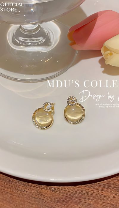 VLD101 – Radiant Circle Crystal Drop Earrings