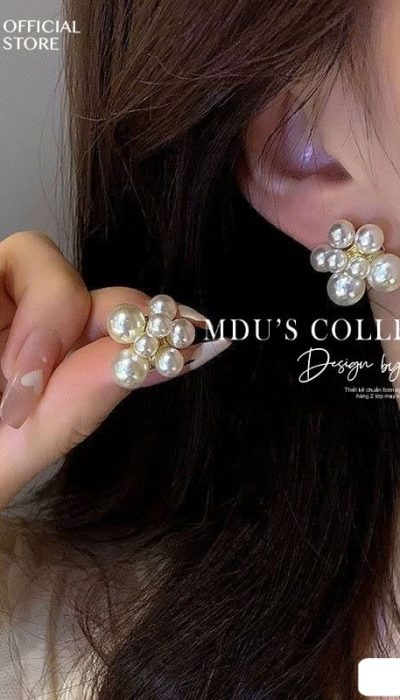VLD112 – Elegant Pearl Earrings and Ring Set