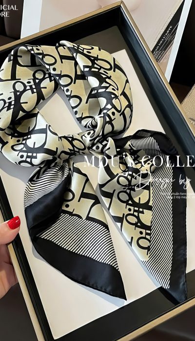 ART TYPO – Monogram Silk Scarf With Modern Edge | KLD046