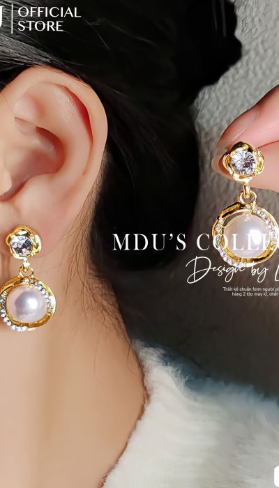 CELESTIA GLOW – Orbit Crystal Pearl Earrings | VLD044