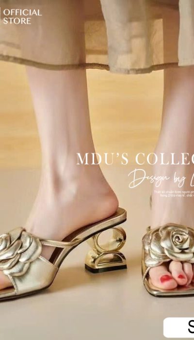 FLEUR D’OR – Sculpted Rose Heeled Sandals | SLD003