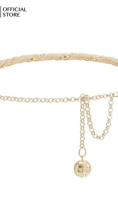 DORÉ CHARM – Twisted Mesh Chain Belt with Ball Pendants | BLD003