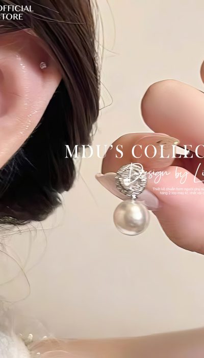 LUMIÈRE ÉCLAT – Elegant Pearl & Crystal Earrings | VLD020