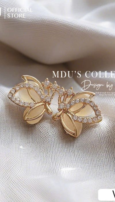 VLD114 – Radiant Butterfly Crystal Stud Earrings