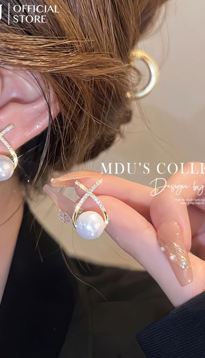 LUXE EMBRACE – Twisted Infinity Pearl Earrings | VLD050