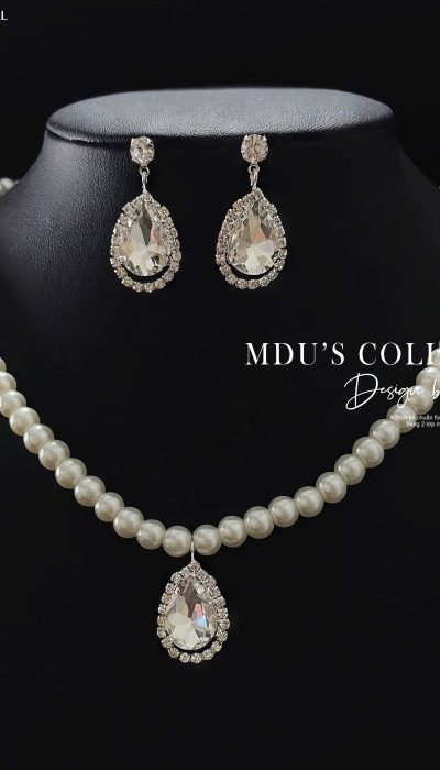 ROYAL TEAR – Pearl & Crystal Teardrop Jewelry Set | VLD066