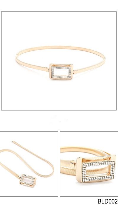 ÉCLAT RECTANGLE – Crystal Frame Buckle Belt | BLD002