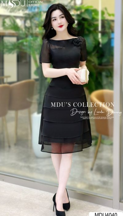 NOIR DÉLICAT – MODERN GRACE IN LAYERED BLACK | MDU4040