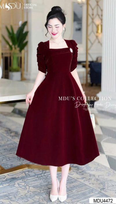 VELVET NOIR – TIMELESS ELEGANCE IN RICH BURGUNDY | MDU4472