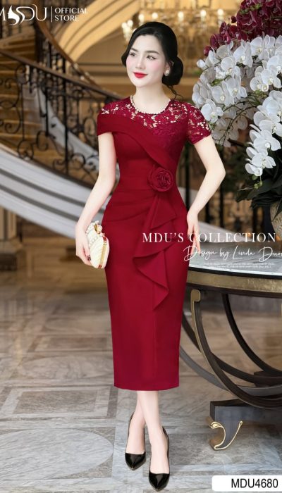 CRIMSON POISE – ELEGANCE IN EVERY CURVE | MDU4680
