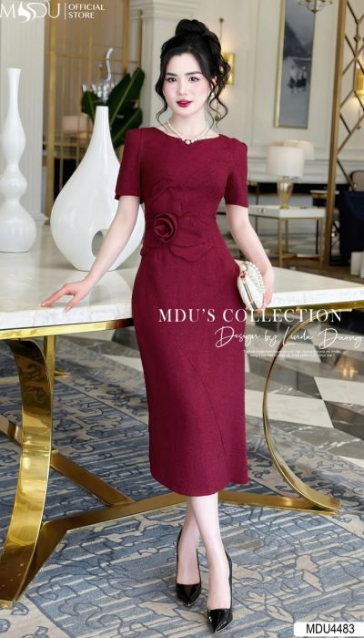 ROUGE ALLURE – SCULPTED ELEGANCE IN BURGUNDY | MDU4483