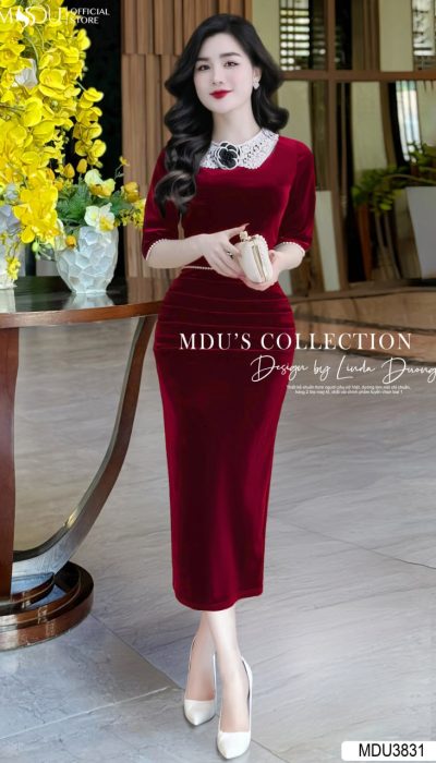 CRIMSON GRÂCE – TIMELESS ELEGANCE IN VELVET | MDU3831