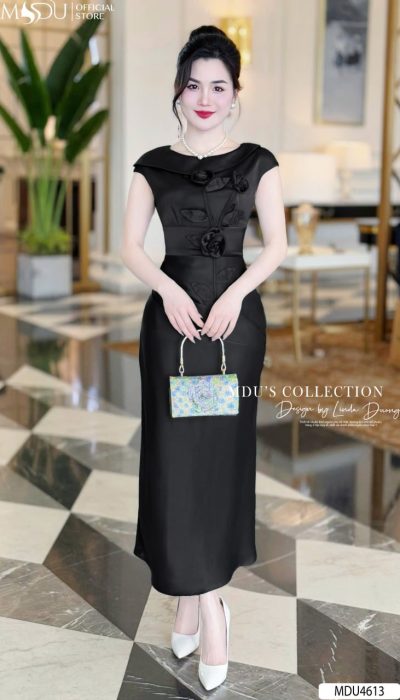 NOIR FLEURÉE – BLACK SCULPTED BLOSSOM | MDU4613