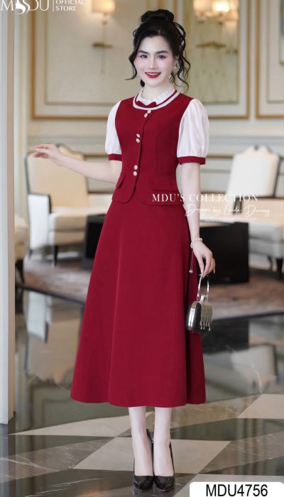 RUBY HERITAGE – TIMELESS GRACE IN STRUCTURED TWILL | MDU4756
