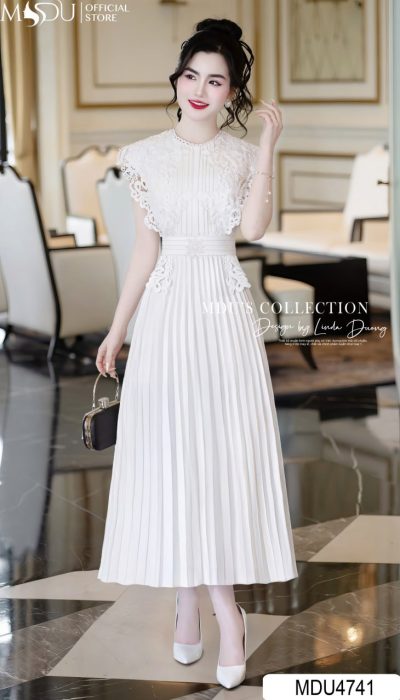 FEMININE GRACE – MANGO ITALIAN & PREMIUM LACE DRESS | MDU4741