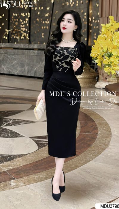NOIR POISE – BLACK ELEGANCE WITH A TWIST OF TEXTURE | MDU3798