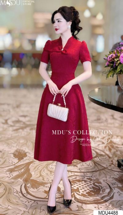 MILAN RUBY – LUXURY ELEGANCE IN PREMIUM MILAN BROCADE | MDU4488