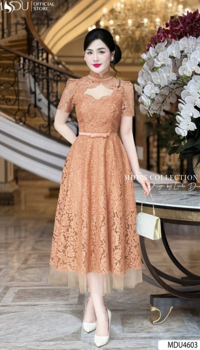 SANDSTONE SERENITY – VINTAGE ELEGANCE IN EARTHY LACE | MDU4603