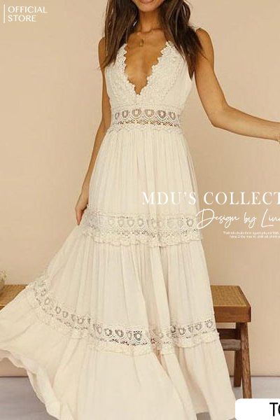 BOHO LACE MAXI DRESS -TQ069
