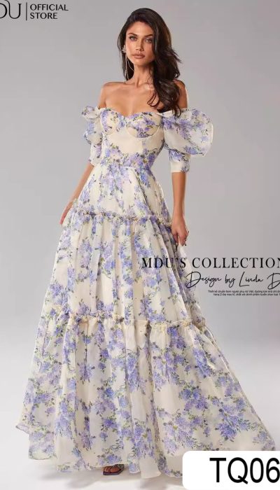 New Off-Shoulder Elegant Evening Gown for Women | TQ066