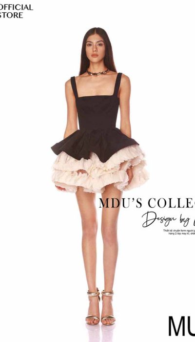 LAYERED RUFFLE HEM MINI DRESS - MUS013