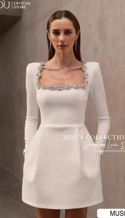 ELEGANT EMBELLISHED MINI DRESS - MUS068