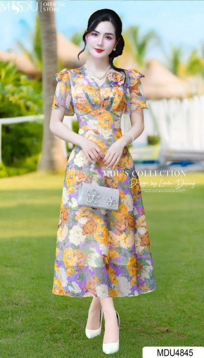 FLORAL PRINTED CHIFFON DRESS | MDU4845 – A Summer Ode To Bloom