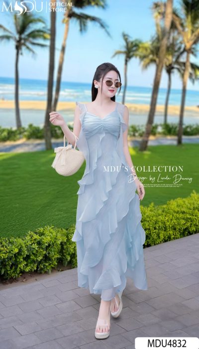 OCEAN BREEZE CHIFFON DRESS | MDU4832 – A Drape Of Summer Serenity