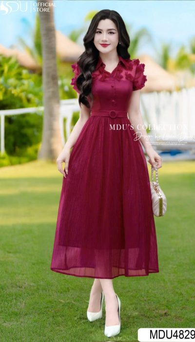 CRIMSON PETAL ELEGANCE | MDU4829 – Grace Meets Structure
