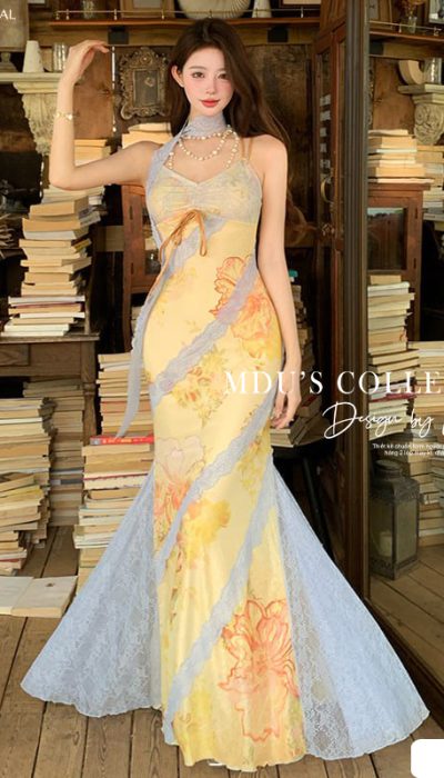 POETIC BLOOM MERMAID DRESS -MUS102