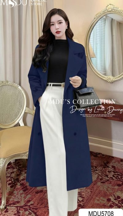 COBALT COAT ELEGANCE – MODERN STRUCTURE WITH TIMELESS VEST APPEAL | MDU5708