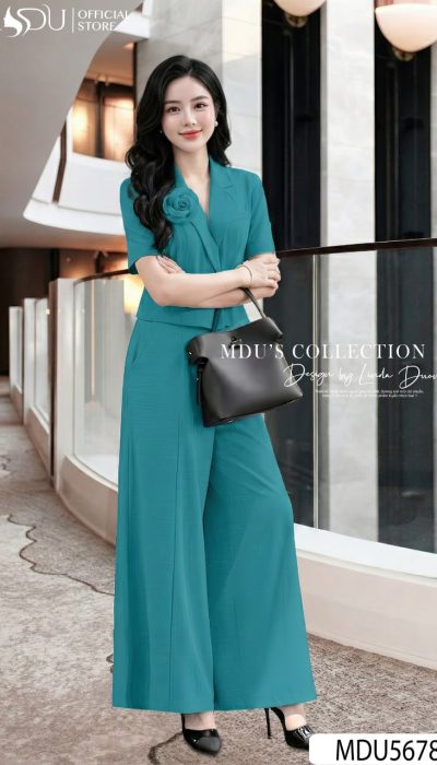 EMERALD TAILORED SET – MODERN SOPHISTICATION WITH FEMININE ACCENTS | MDU5678